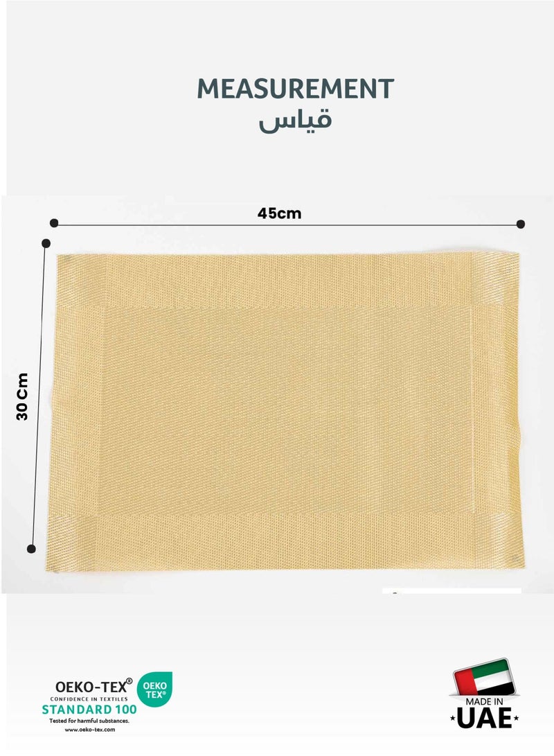 REST Placemats Set of 6 Heat Resistant Place Mats Washable PVC Table Mats Woven Vinyl Plastic Placemats for Dining Table Non-Slip Stain Resistant Kitchen Table Placemats Easy to Clean Beige - Image 4
